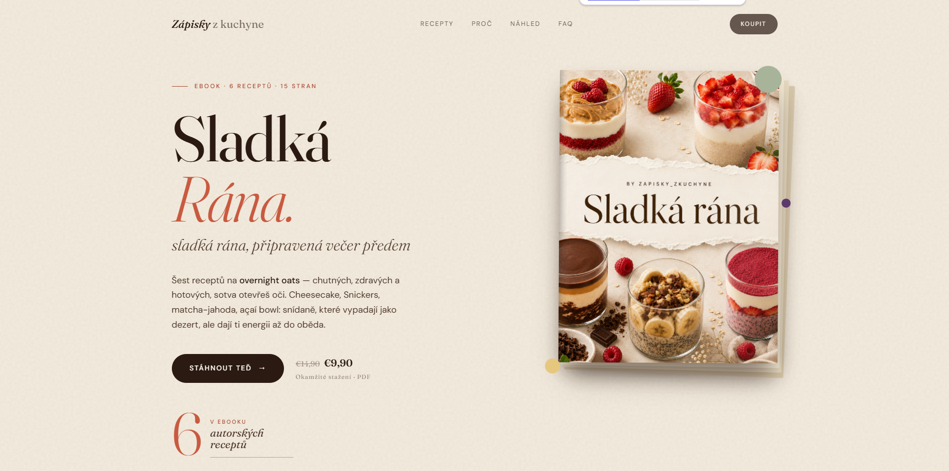 Sladká Rána sales page